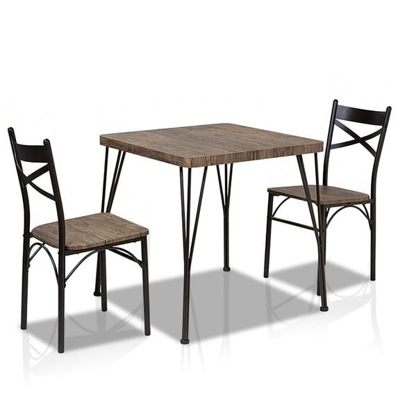 Furniture of America Palmer Industrial 3-Piece Dining Set, Antique Brown