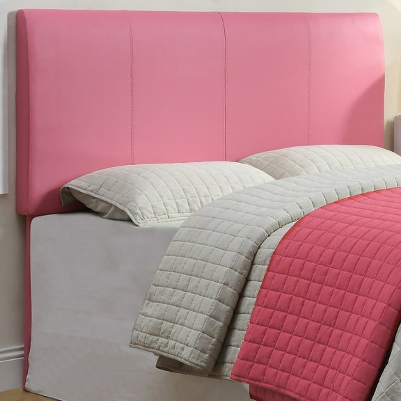 Furniture of America Pamela Faux Leather Pink Full to Queen Kids Headboard