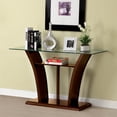 thumbnail image 1 of Furniture of America Panna Glass Top Console Table, Brown Cherry, 1 of 5