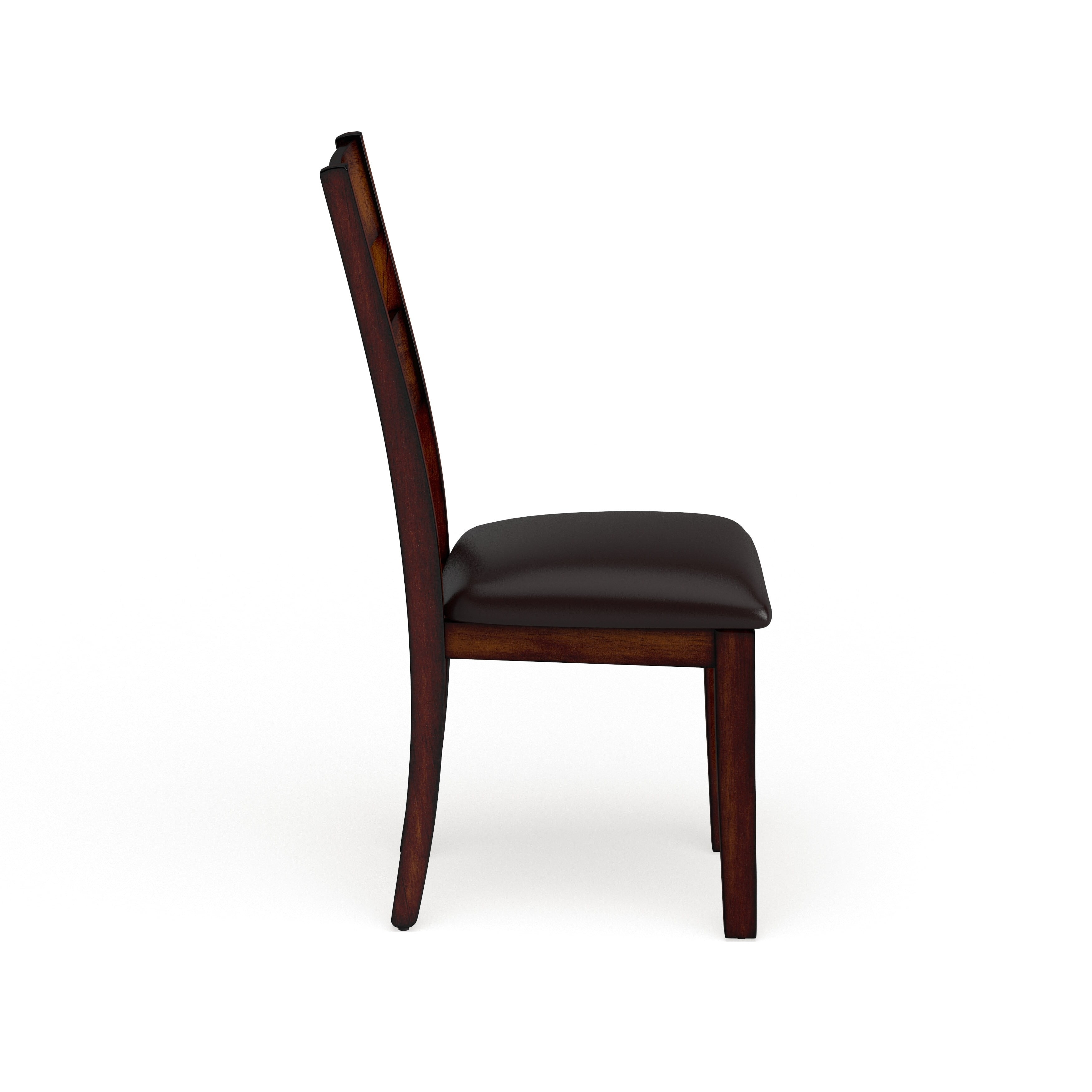 Transitional Ladderback Side Chair in Brown/Gray Wood Finish