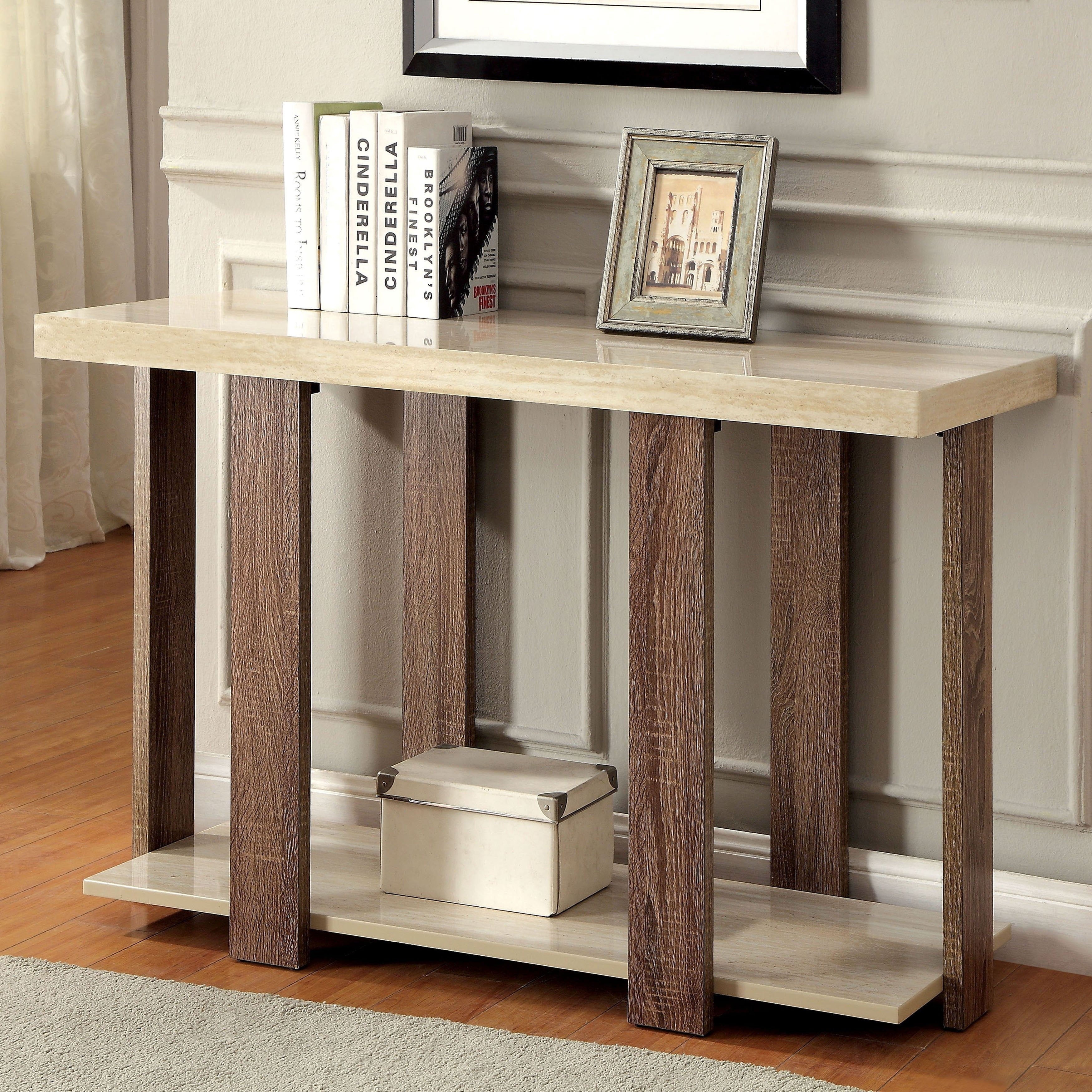Furniture of America Pavy Modern 48-inch Wood 1-Shelf Sofa Table by ...