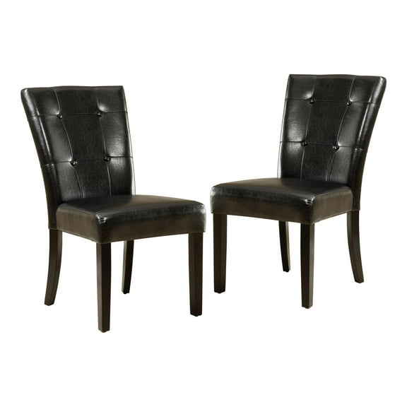 Furniture of America Peeves Faux Leather Dining Chair in Espresso (Set of 2)