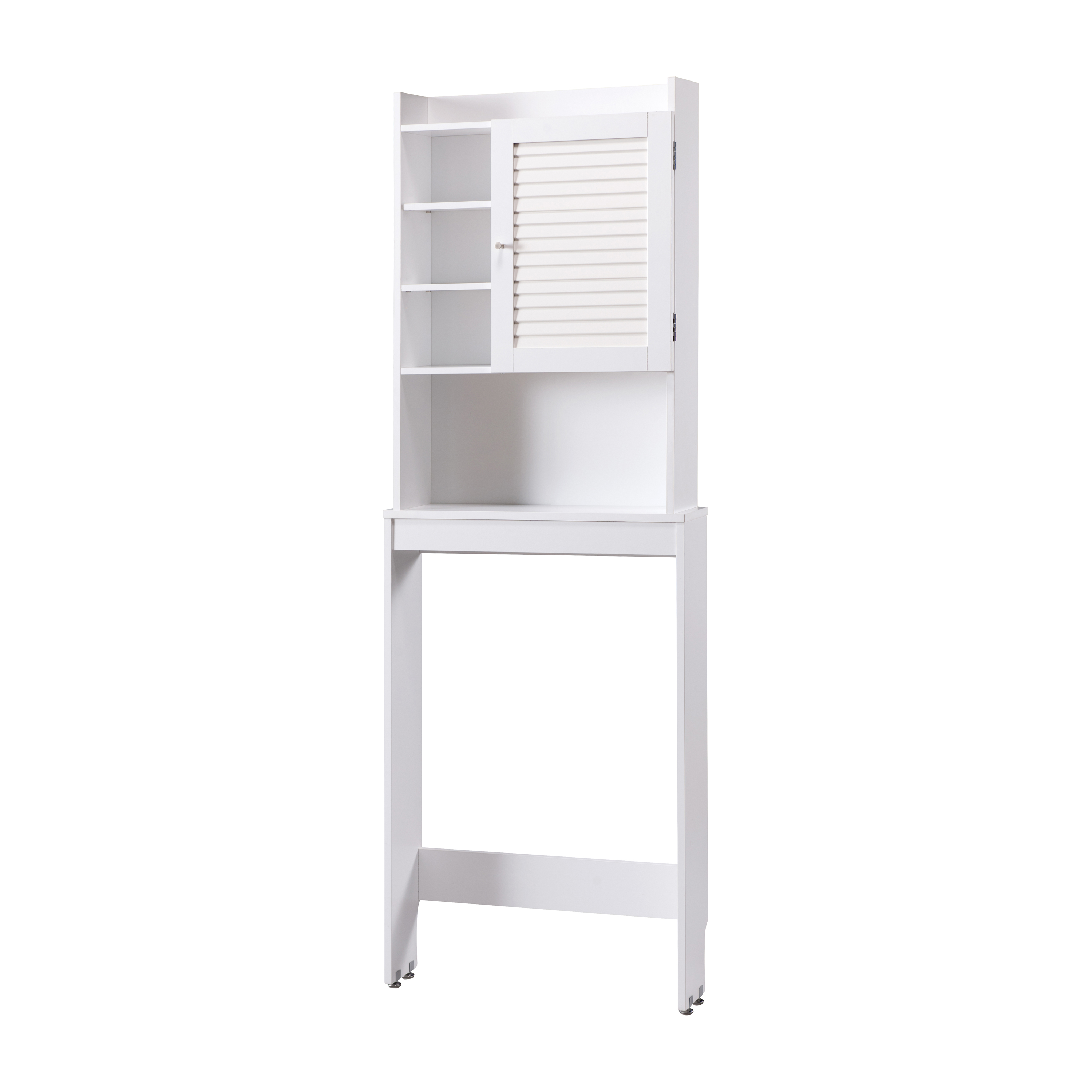 Furniture of America Peoni Transitional Multi-Storage  Bathroom Space-Saving Wood Cabinet in White Finish