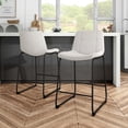 thumbnail image 1 of Furniture of America Perri Modern Chenille Counter Height Dining Chairs, White (Set of 2), 1 of 16