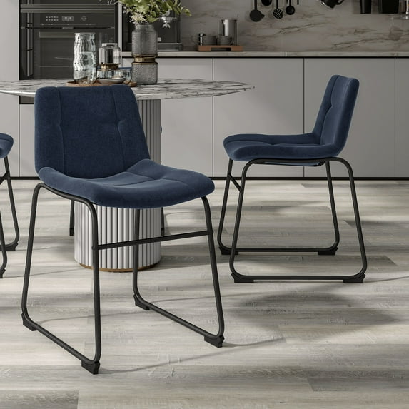 Furniture of America Perri Modern Chenille Dining Chairs, Blue (Set of 2)