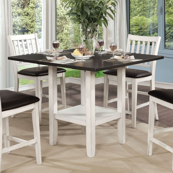 Furniture of America Pierson II Bottom Shelf Wood Counter Table, Two-Tone