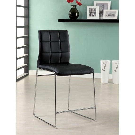 Furniture of America Poipen Upholstered Pub Height Dining Chair (Set of 2)