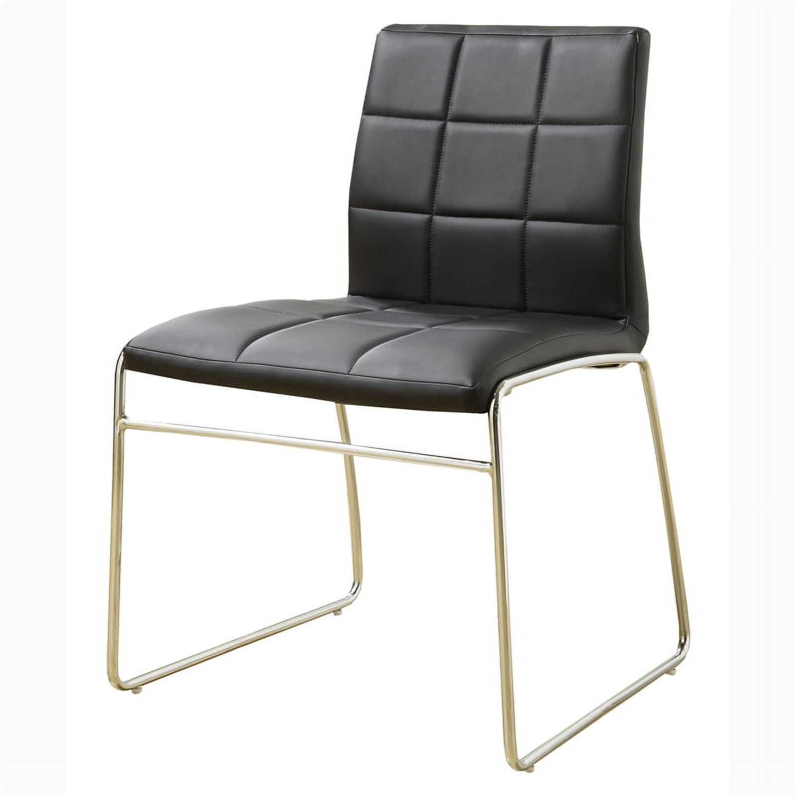 Modern Black Faux Leather Side Chair with Chrome Legs