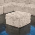 thumbnail image 1 of Furniture of America Pom Modern Faux Fur Modular Compressed Ottoman, Taupe, 1 of 8