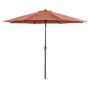 Furniture of America Pratt 11' Outdoor Patio Round Patio Umbrella, Sienna Red