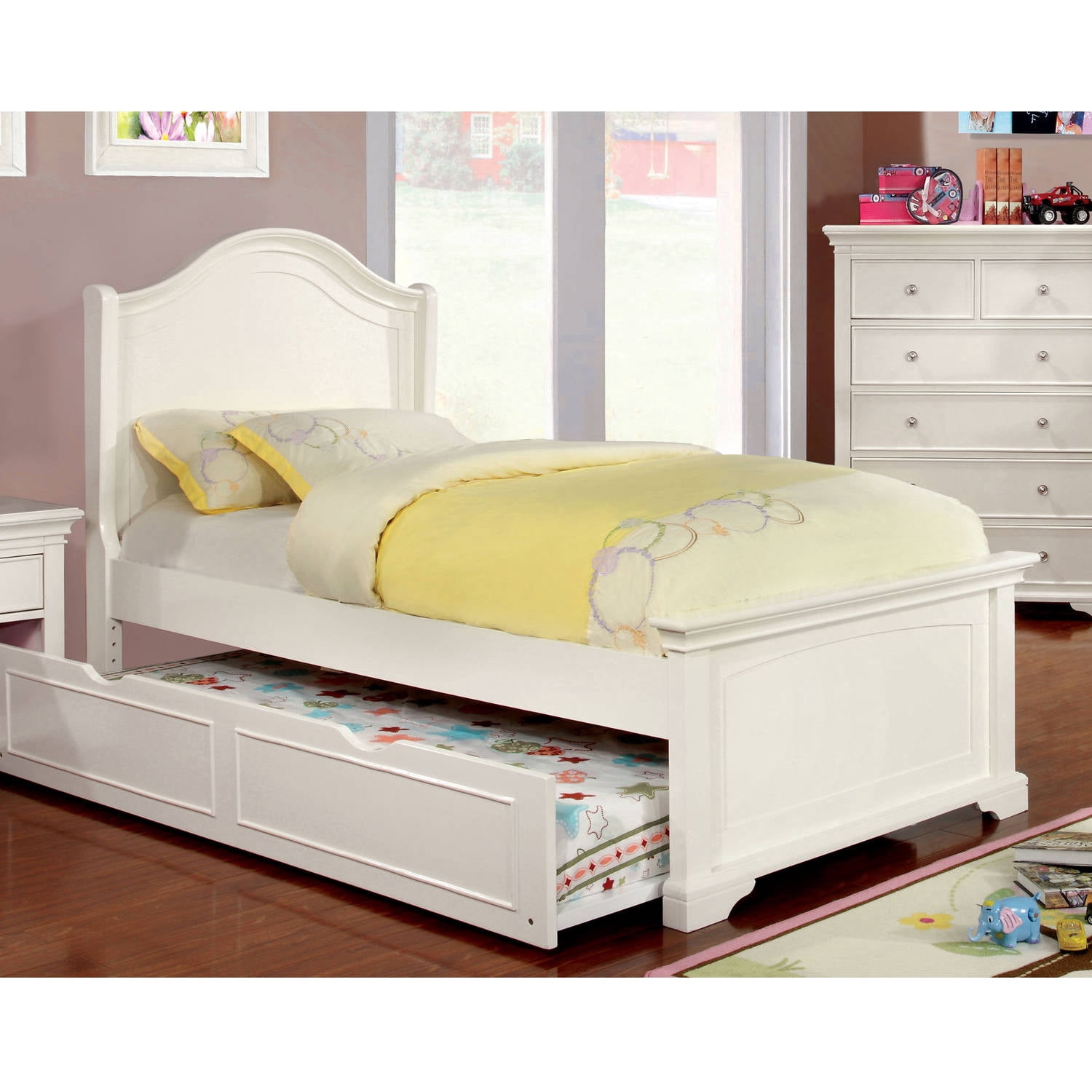 Furniture of America Pressly Youth Design White Bed, Full