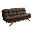 thumbnail image 1 of Furniture of America Preston Faux Leather Tufted Sleeper Sofa in Dark Brown, 1 of 4