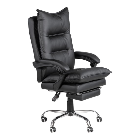 Furniture of America Prime Faux Leather Reclining Office Chair, Black