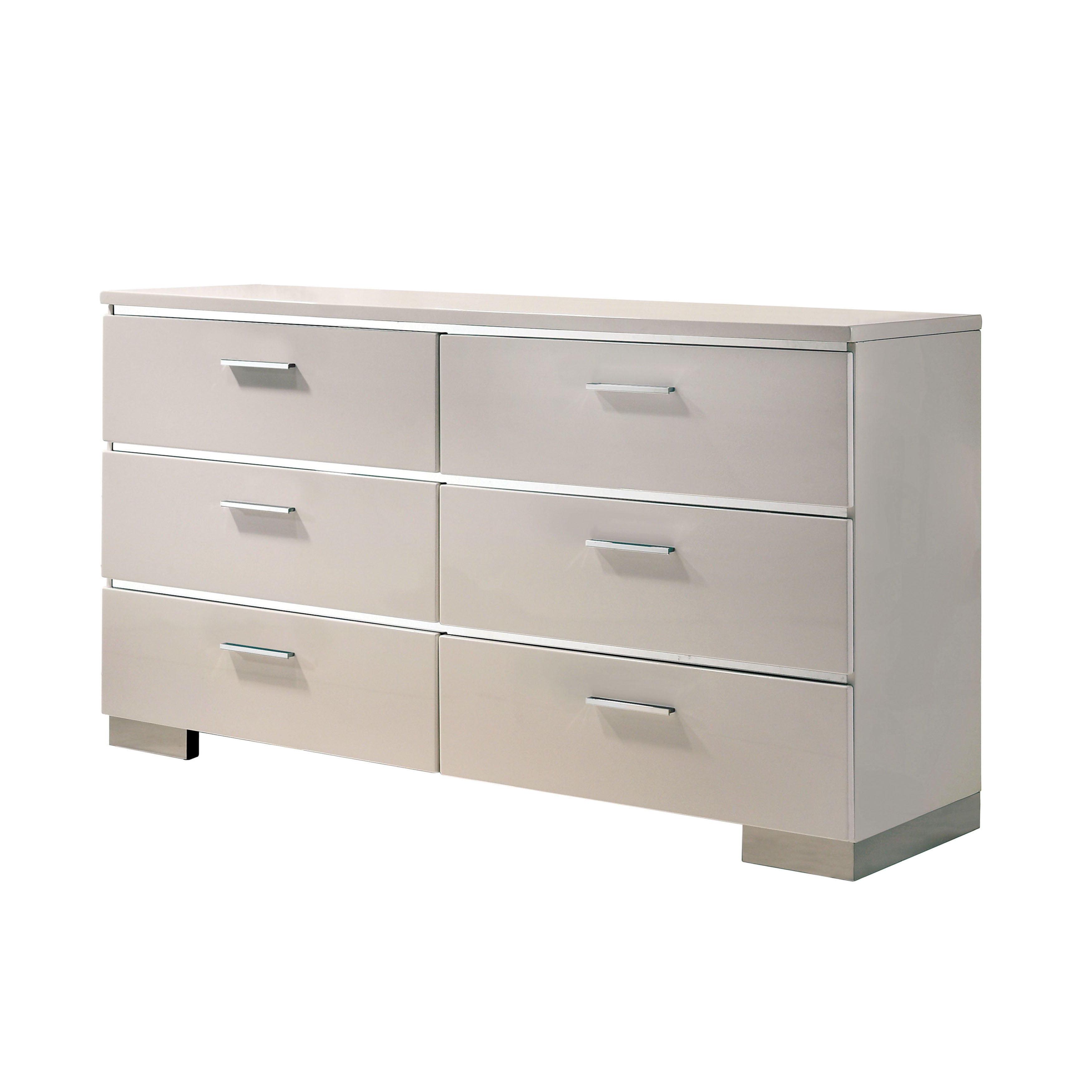 Furniture of America Quaker Contemporary 6-Drawer Dresser, White
