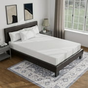 Furniture of America Queen Platform Leathereet Bed with 12-Inch Mattress, Espresso (Assembly Required)