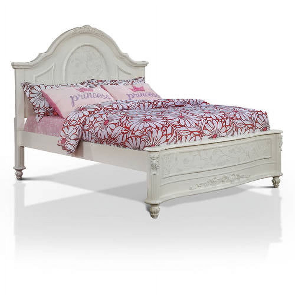 Furniture of America Quincy Fairy Tale Themed White Bed, Full