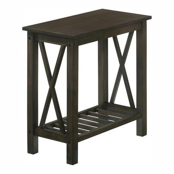 Furniture of America Quint Contemporary Wood Side Table in Dark Gray