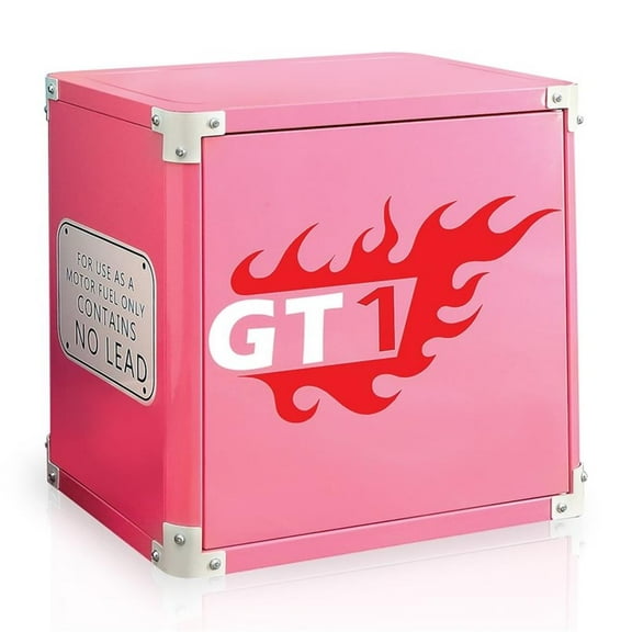 Furniture of America Ramirez Traditional Metal Racecar Nightstand in Pink