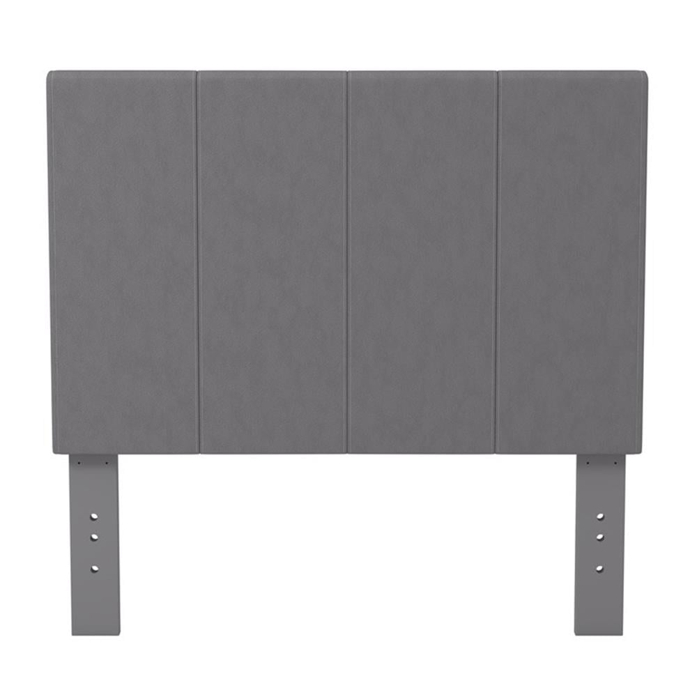 Gray Upholstered Full/Queen Headboard with Solid Wood Frame