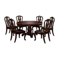 thumbnail image 1 of Furniture of America Ramsaran 7 Piece Round Wood Dining Set in Brown Cherry, 1 of 12