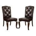 thumbnail image 1 of Furniture of America Ramsaran Brown Cherry Faux Leather Dining Chair (Set of 2), 1 of 3
