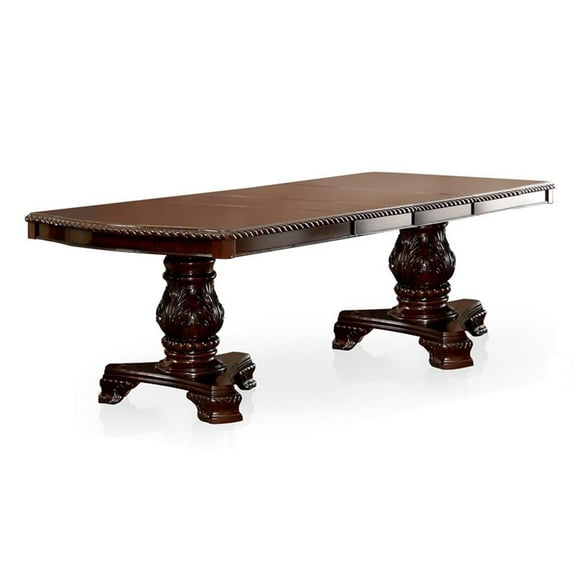 Furniture of America Ramsaran Wood Extendable Dining Table in Brown Cherry