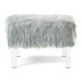 thumbnail image 1 of Furniture of America Raven I Contemporary Fabric Upholstered Ottoman in White, 1 of 7