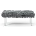 thumbnail image 1 of Furniture of America Raven II Contemporary Fabric Upholstered Bench in Gray, 1 of 7