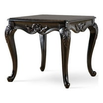 Furniture of America Raya Wood End Table with Cabriole Legs in Black