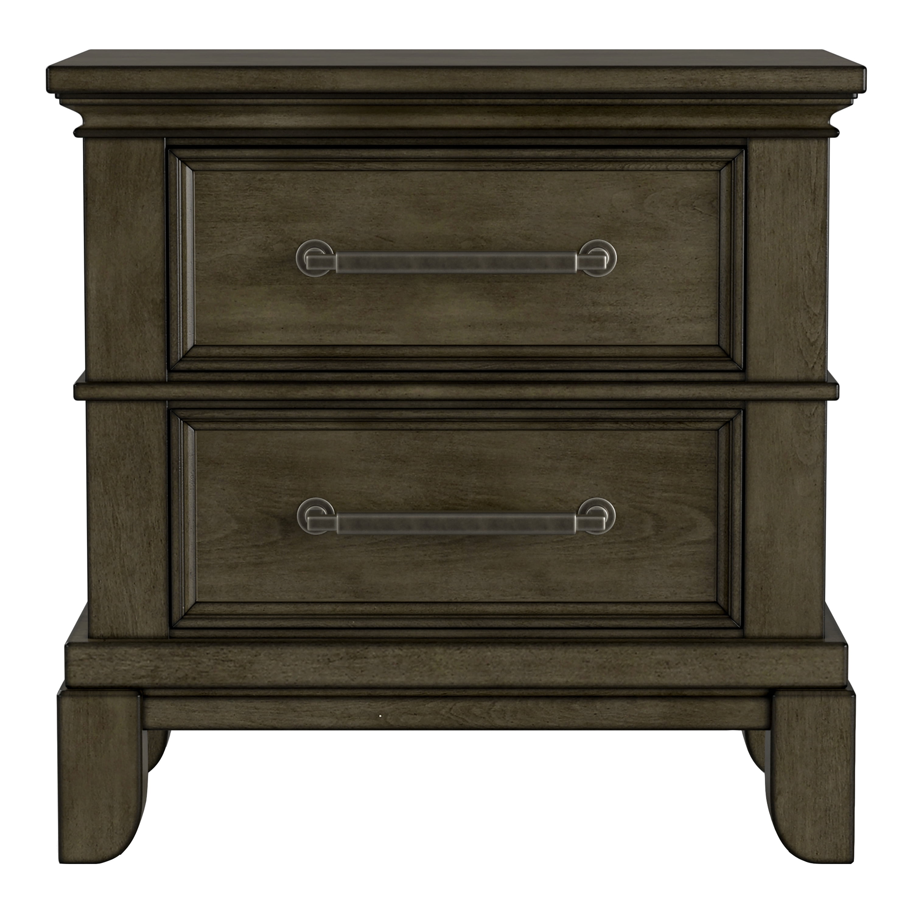 Furniture of America Reala Adult Traditional 2-Drawer Nightstand, Gray
