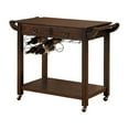 thumbnail image 1 of Furniture of America Reeve Wood Portable Kitchen Cart in Dark Walnut, 1 of 6
