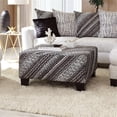 thumbnail image 1 of Furniture of America Rena Transitional Suede Square Ottoman in Black Pattern, 1 of 1
