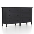 thumbnail image 1 of Furniture of America Reyes Rustic Wood 6-Drawer Dresser in Black, 1 of 9
