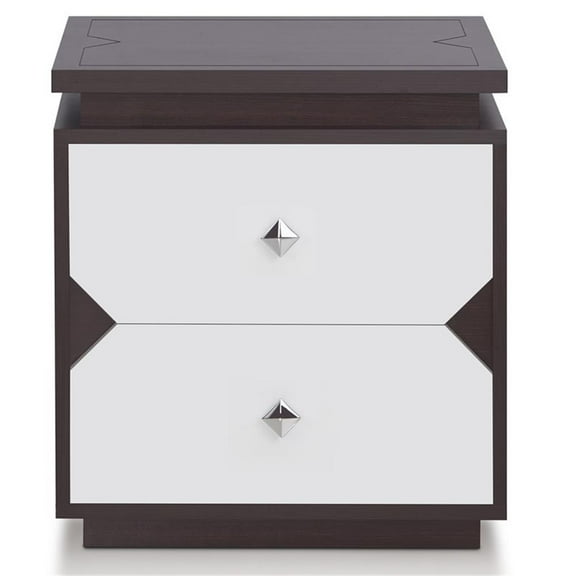 Furniture of America Reynard Contemporary Wood 2-Drawer End Table in Walnut