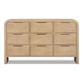 thumbnail image 1 of Furniture of America Riven Arched Solid Wood 9-Drawer Dresser, Natural, 1 of 12