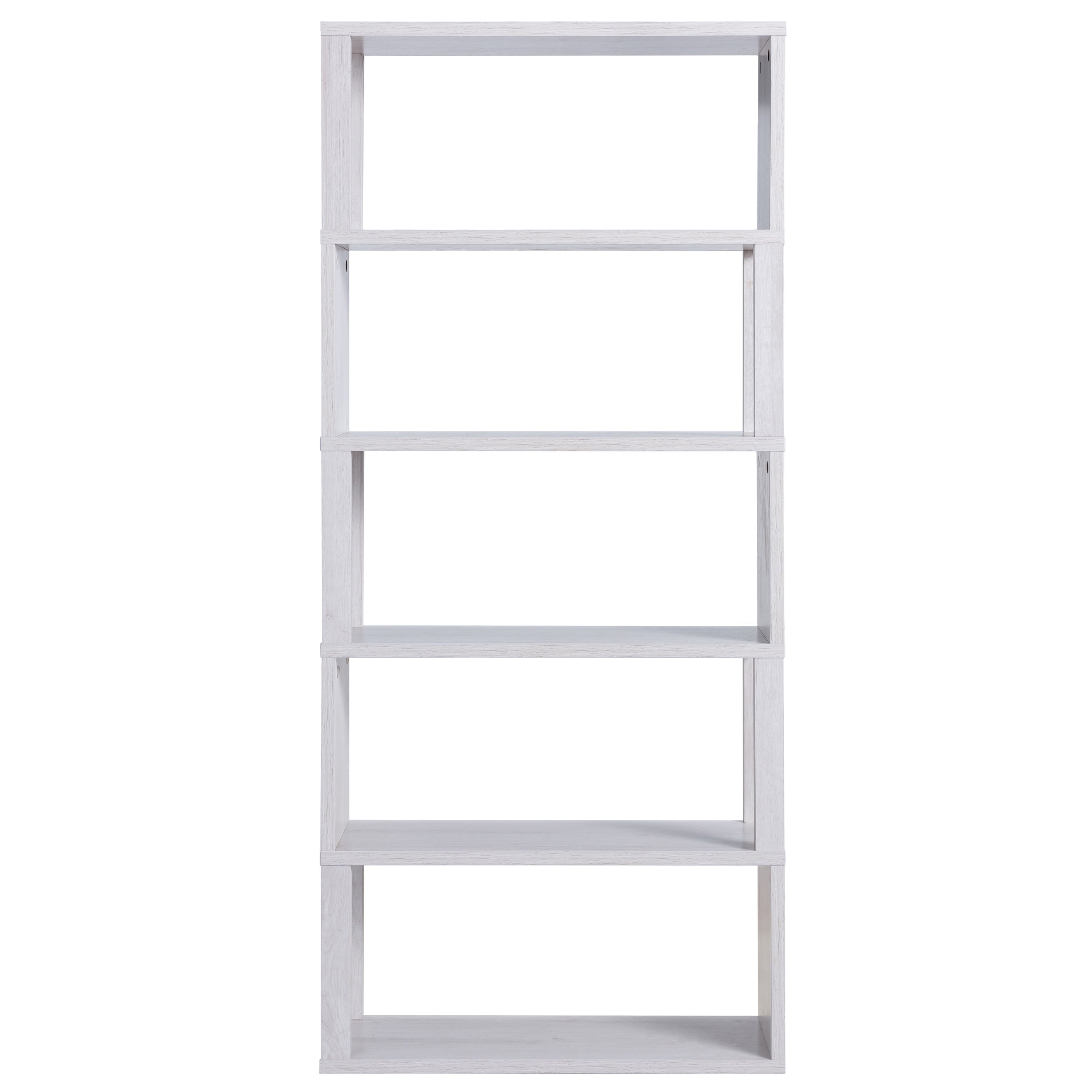 Furniture of America Riverscape 5 Open Shelf Bookcase, White Oak