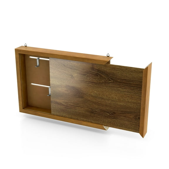 Furniture of America Roan 20-inch Hidden Storage Cabinet with Photo Frame, Golden Oak