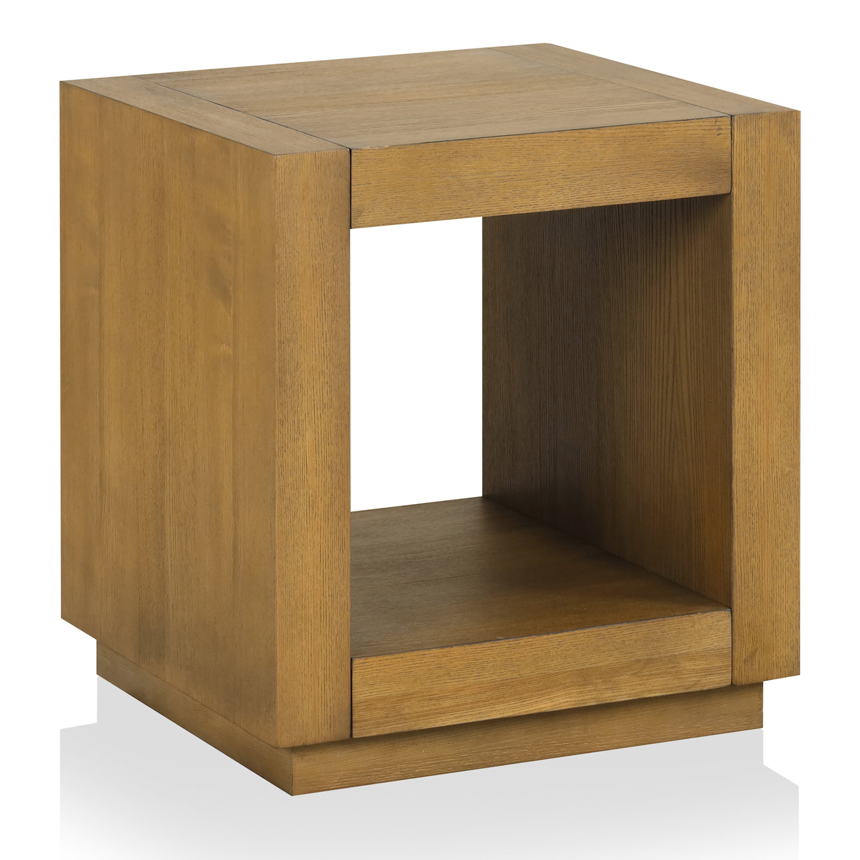 Furniture of America Robbs Modern Bottom Shelf End Table, Medium Oak