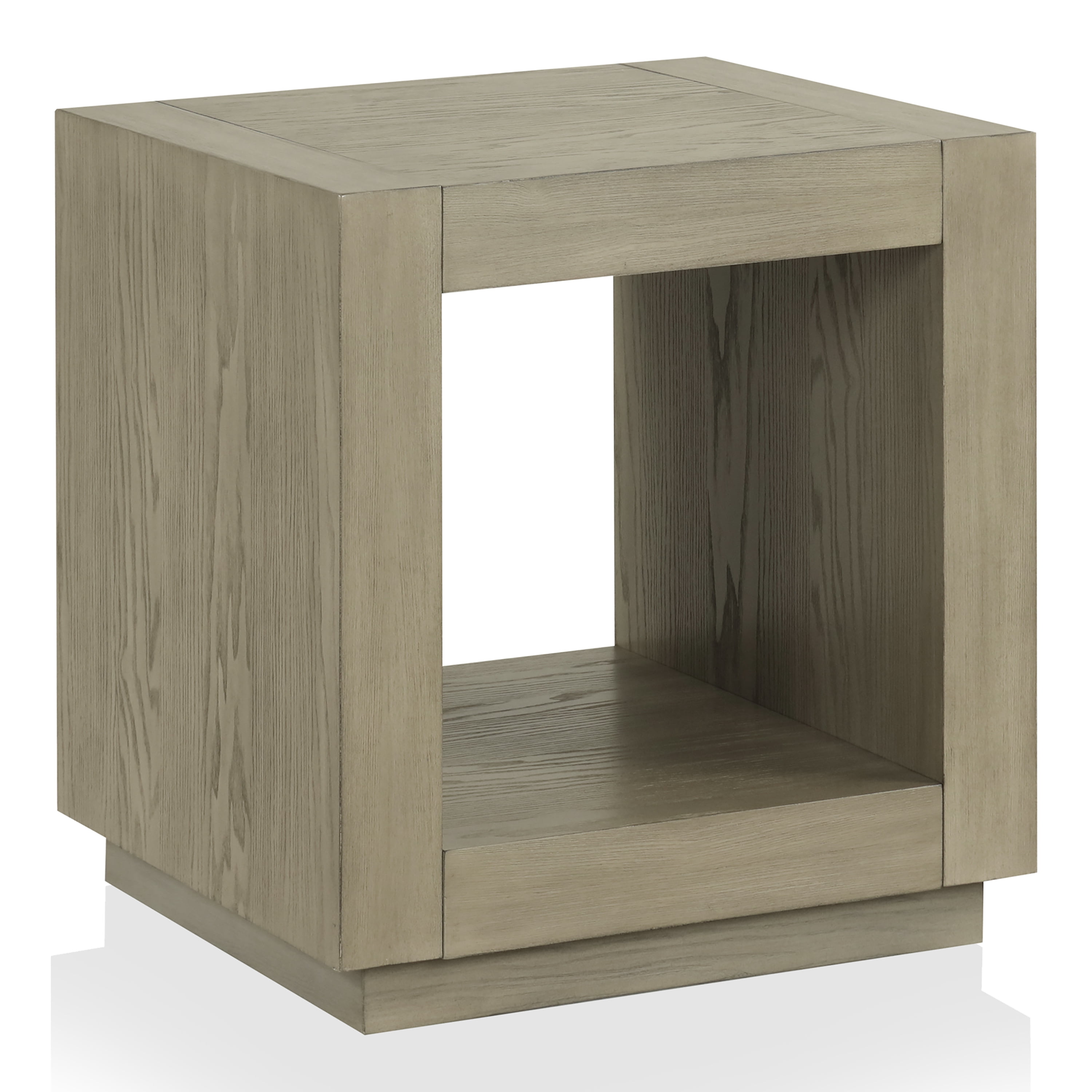 Furniture of America Robbs Modern Bottom Shelf End Table, Natural