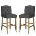 thumbnail image 1 of Furniture of America Roseanne Upholstered Bar Chairs - Set of 2, Dark Gray, 1 of 7
