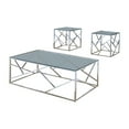 thumbnail image 1 of Furniture of America Roth Contemporary 3-Piece Coffee Table Set, Chrome, 1 of 9