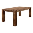 Furniture of America Rowlie Distressed Dark Oak Wood Dining Table with ...