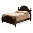 thumbnail image 1 of Furniture of America Ruben Traditional Queen Poster Bed with Intricate Carvings and Bun Feet, Cherry, 1 of 13
