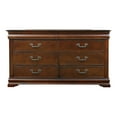 thumbnail image 1 of Furniture of America Ruben Traditional Solid Wood 6-Drawer Dresser in Cherry, 1 of 6