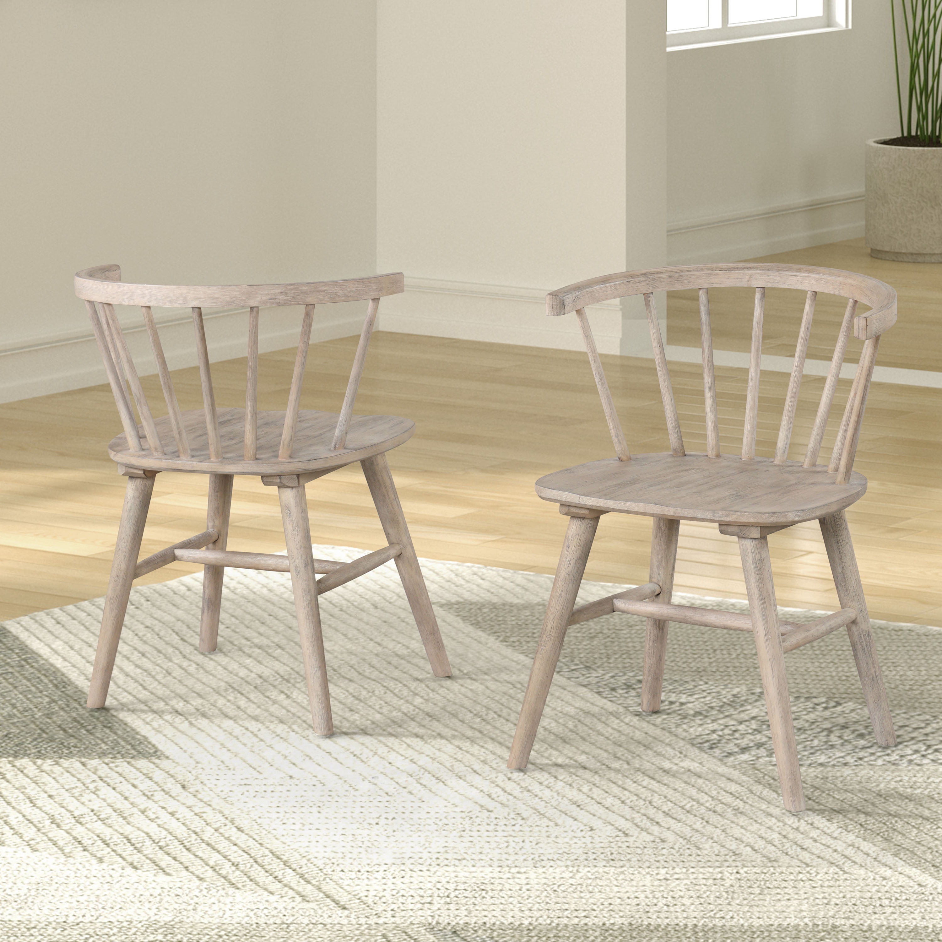 Natural Oak Slat Back Side Chair Set