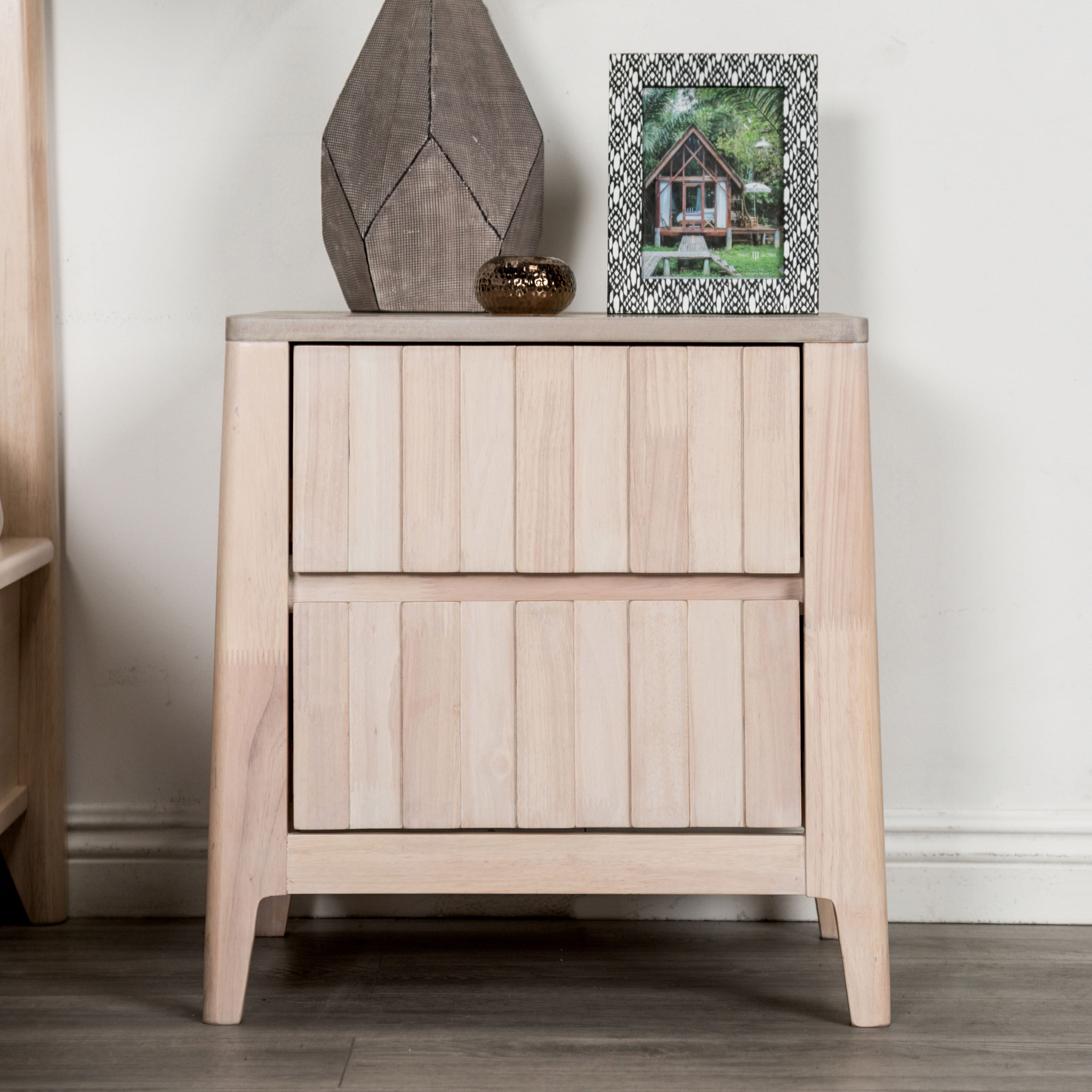 Furniture of America Rya Child Modern 2-Drawer Nightstand, Washed White