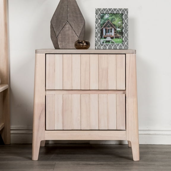 Furniture of America Rya Child Modern 2-Drawer Nightstand, Washed White