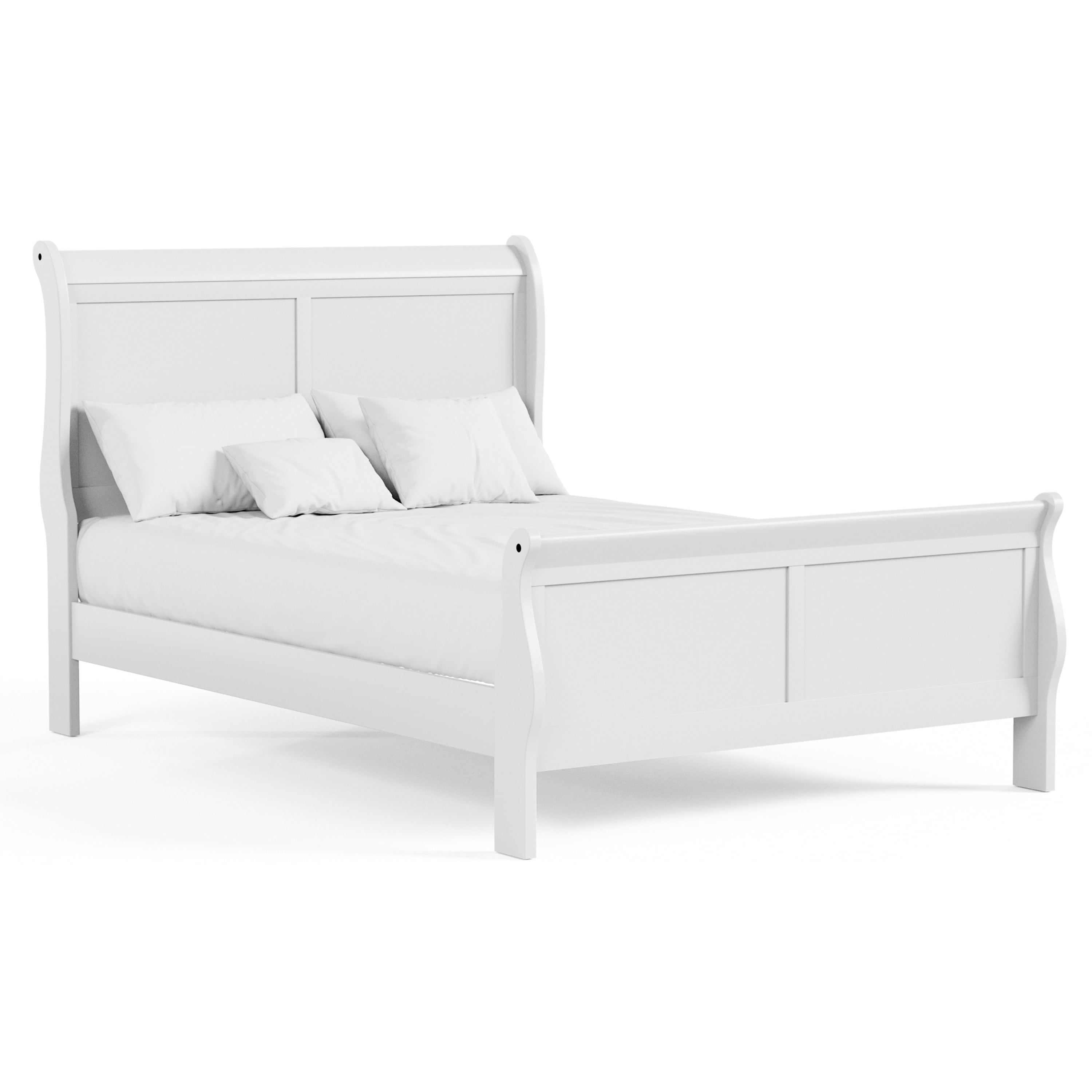 Furniture of America Rycia Full Sleigh Wood Panel Bed, White
