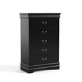 thumbnail image 1 of Furniture of America Rycia Traditional 5-Drawer Chest, Black, 1 of 13