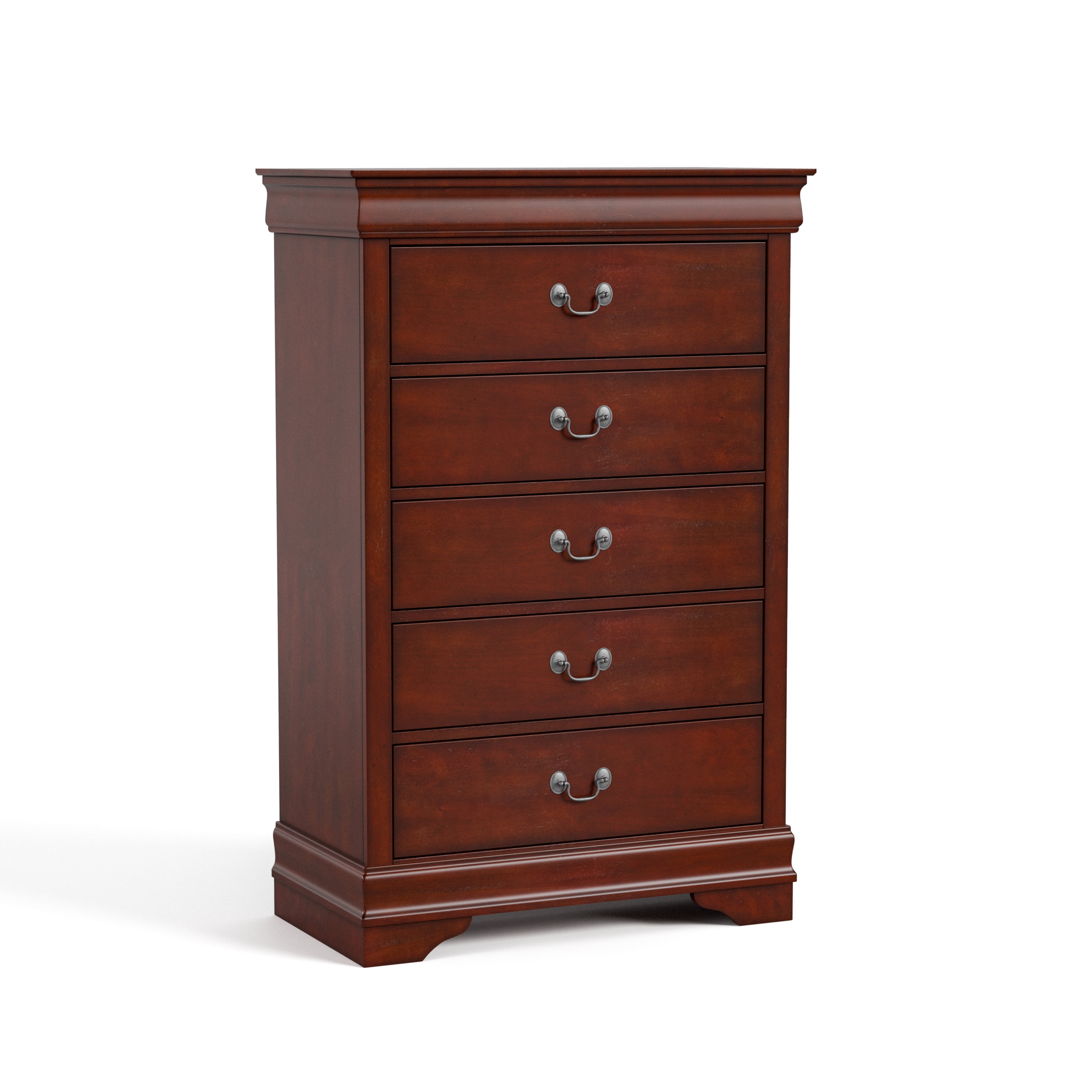 Furniture of America Rycia Traditional 5-Drawer Chest, Cherry - Walmart.com